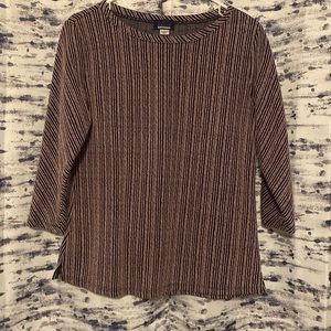 Navy Blue & Pink Stripe Blouse size M